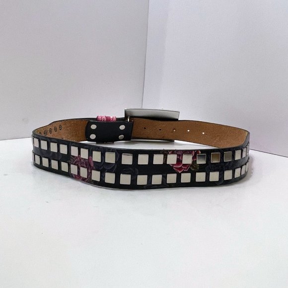 Christian Audigier City of Angels Madonna Buckle Los Angeles Studded Floral Belt - Picture 9 of 10